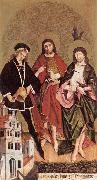 STRIGEL, Hans II Sts Florian, John the Baptist and Sebastian wr oil painting